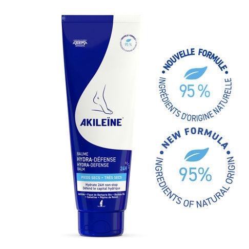 Tube of Akileine Hydra-Defense Foot Balm 125 ml for very dry, dehydrated feet