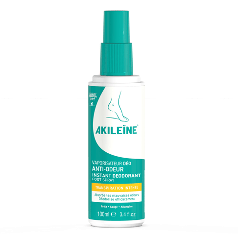 AKILEINE Odour-Capturing Deodorant Foot Spray 100 ml, deodorant spray bottle for feet, Akileine green line
